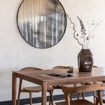 Aged wall mirror - Bronze - wooden frame - heavy aged - round White Cliff Studio Wall Mirror