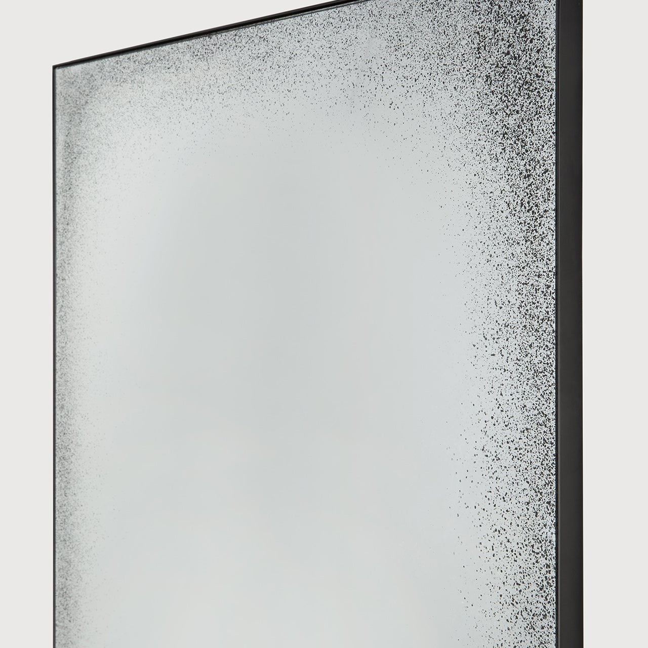 Aged wall mirror - Clear - black metal frame - medium aged - rectangular White Cliff Studio Wall Mirror