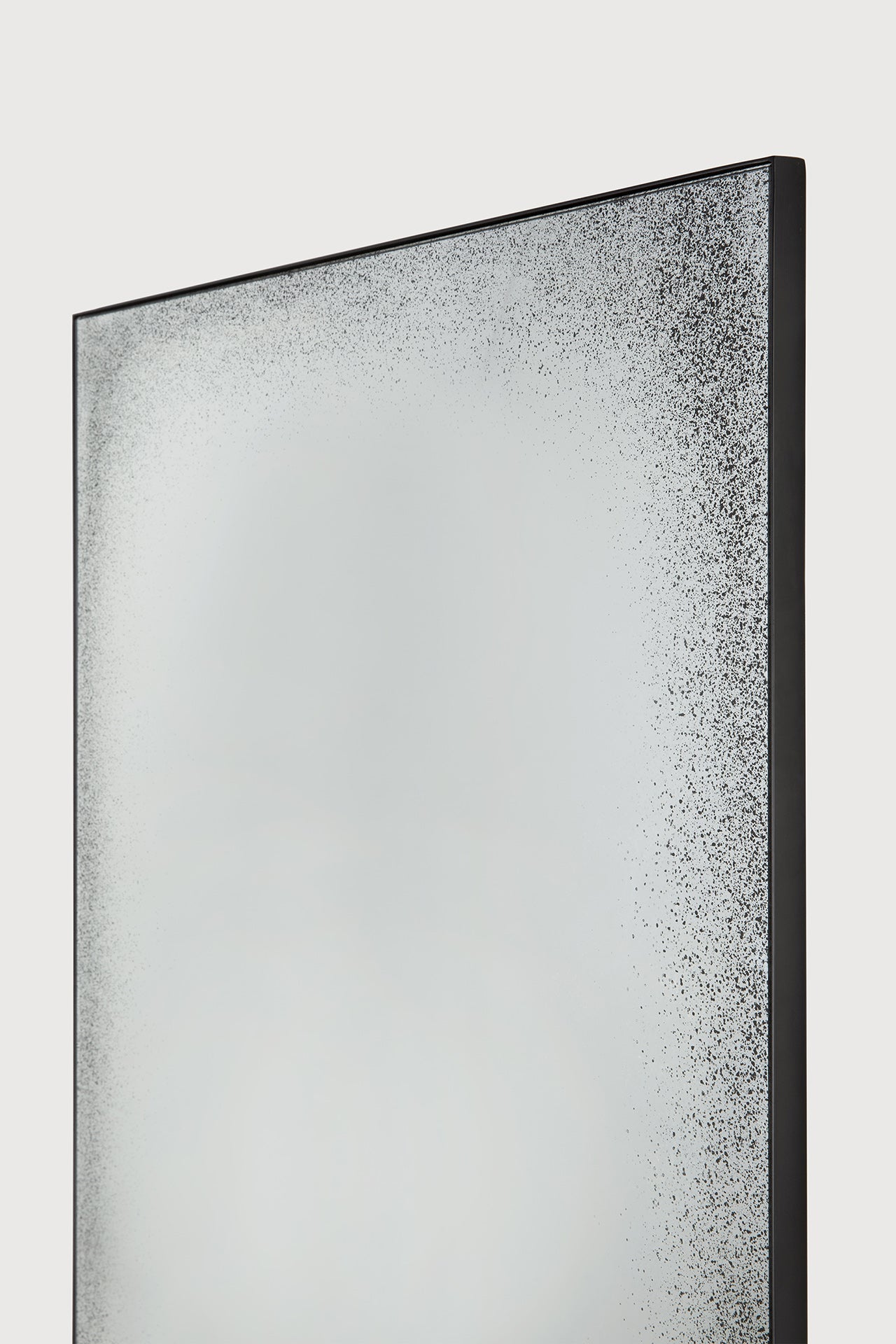Aged wall mirror - Clear - black metal frame - medium aged - rectangular White Cliff Studio Wall Mirror
