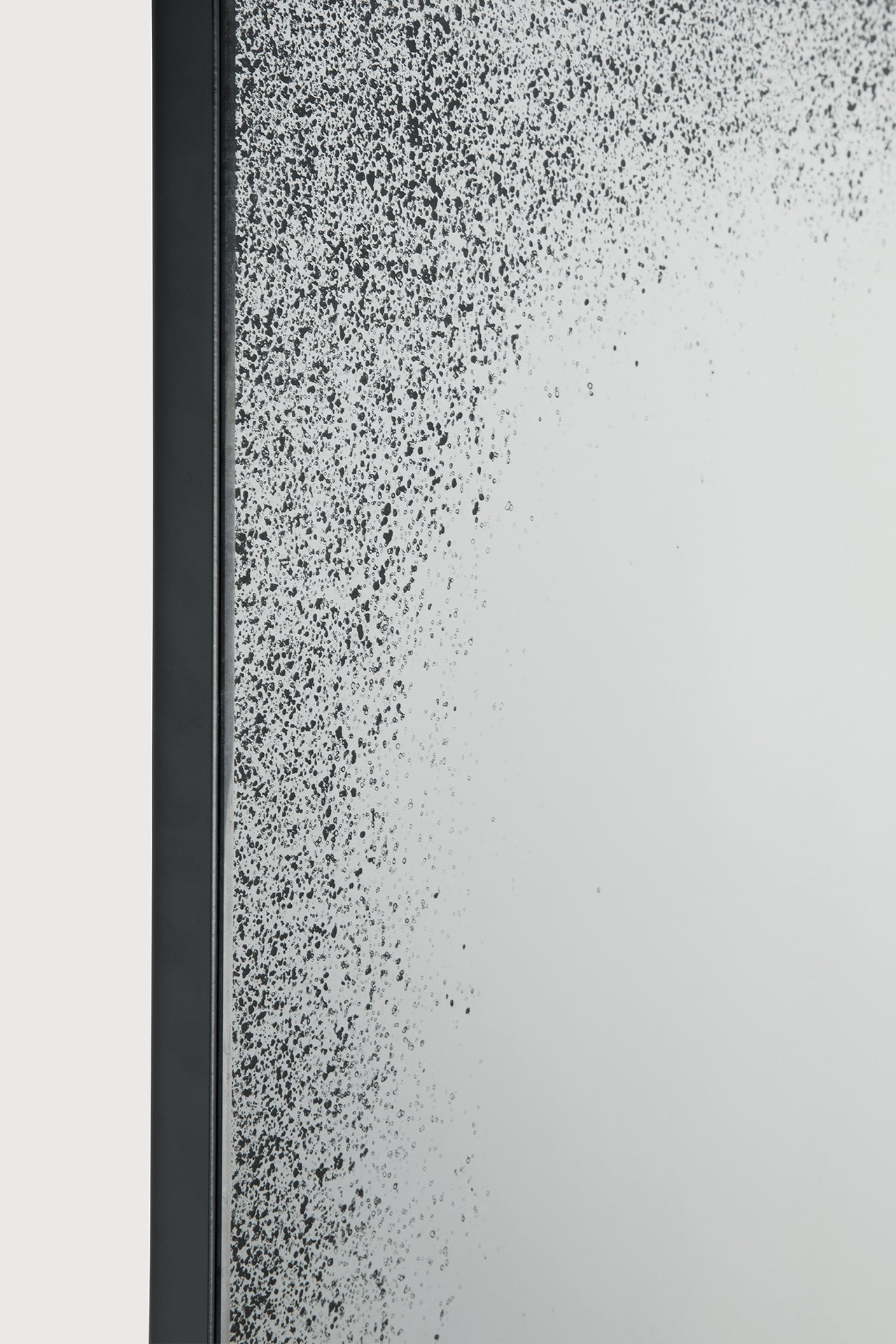 Aged wall mirror - Clear - black metal frame - medium aged - rectangular White Cliff Studio Wall Mirror