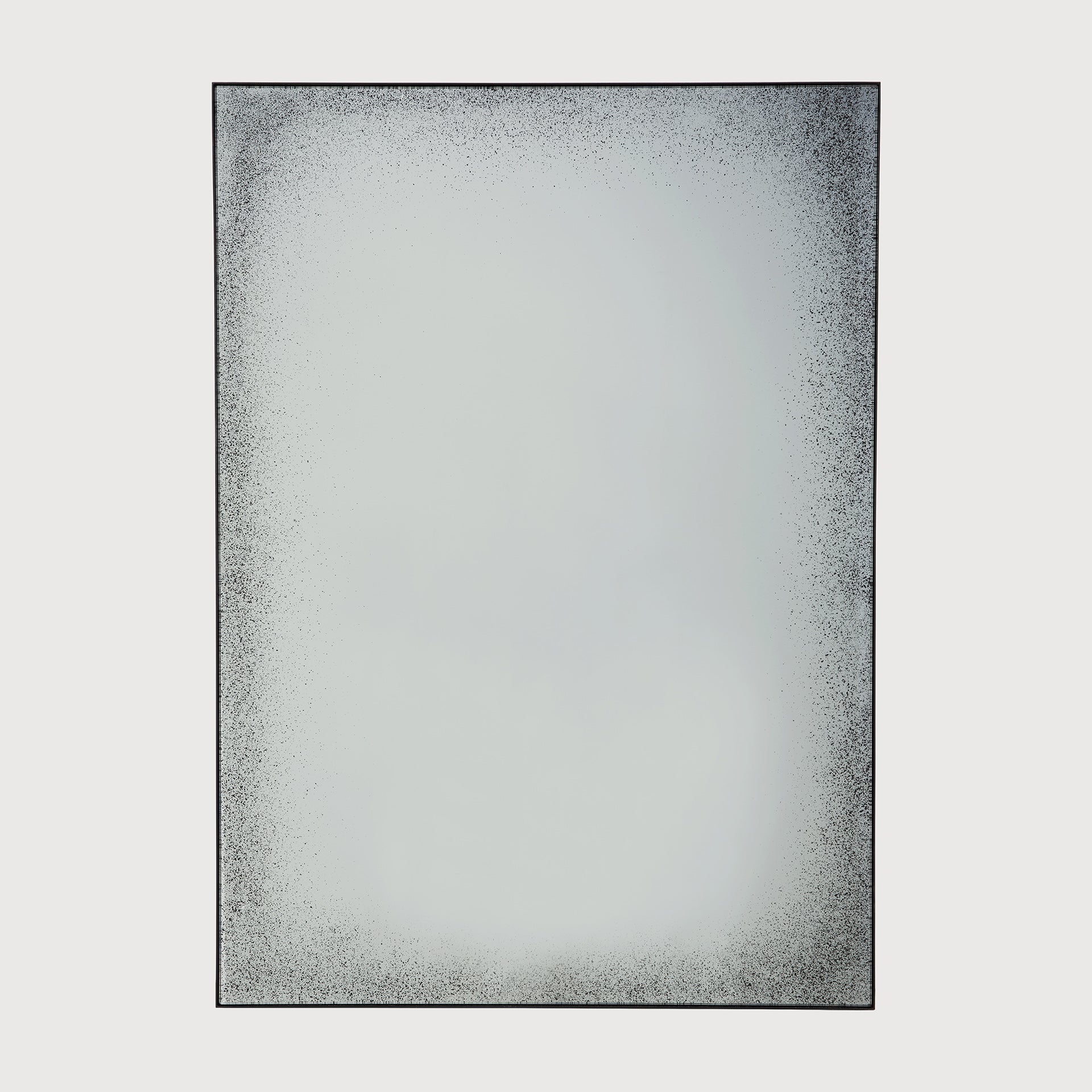 Aged wall mirror - Clear - black metal frame - medium aged - rectangular White Cliff Studio Wall Mirror