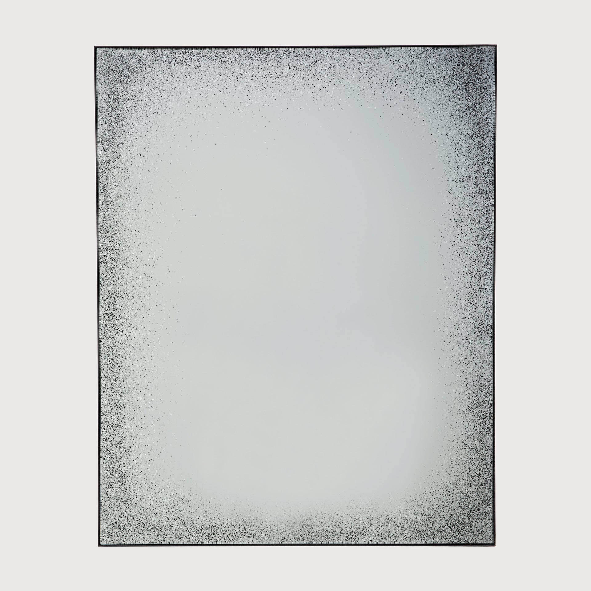 Aged wall mirror - Clear - black metal frame - medium aged - rectangular White Cliff Studio Wall Mirror
