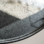 Aged wall mirror - Clear - wooden frame - medium aged - round White Cliff Studio Wall Mirror