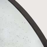 Aged wall mirror - Clear - wooden frame - medium aged - round White Cliff Studio Wall Mirror