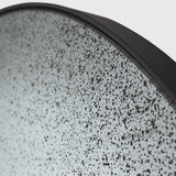 Aged wall mirror - Clear - wooden frame - medium aged - round White Cliff Studio Wall Mirror