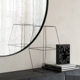 Aged wall mirror - Clear - wooden frame - medium aged - round White Cliff Studio Wall Mirror