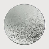 Aged wall mirror - Clear - wooden frame - medium aged - round White Cliff Studio Wall Mirror