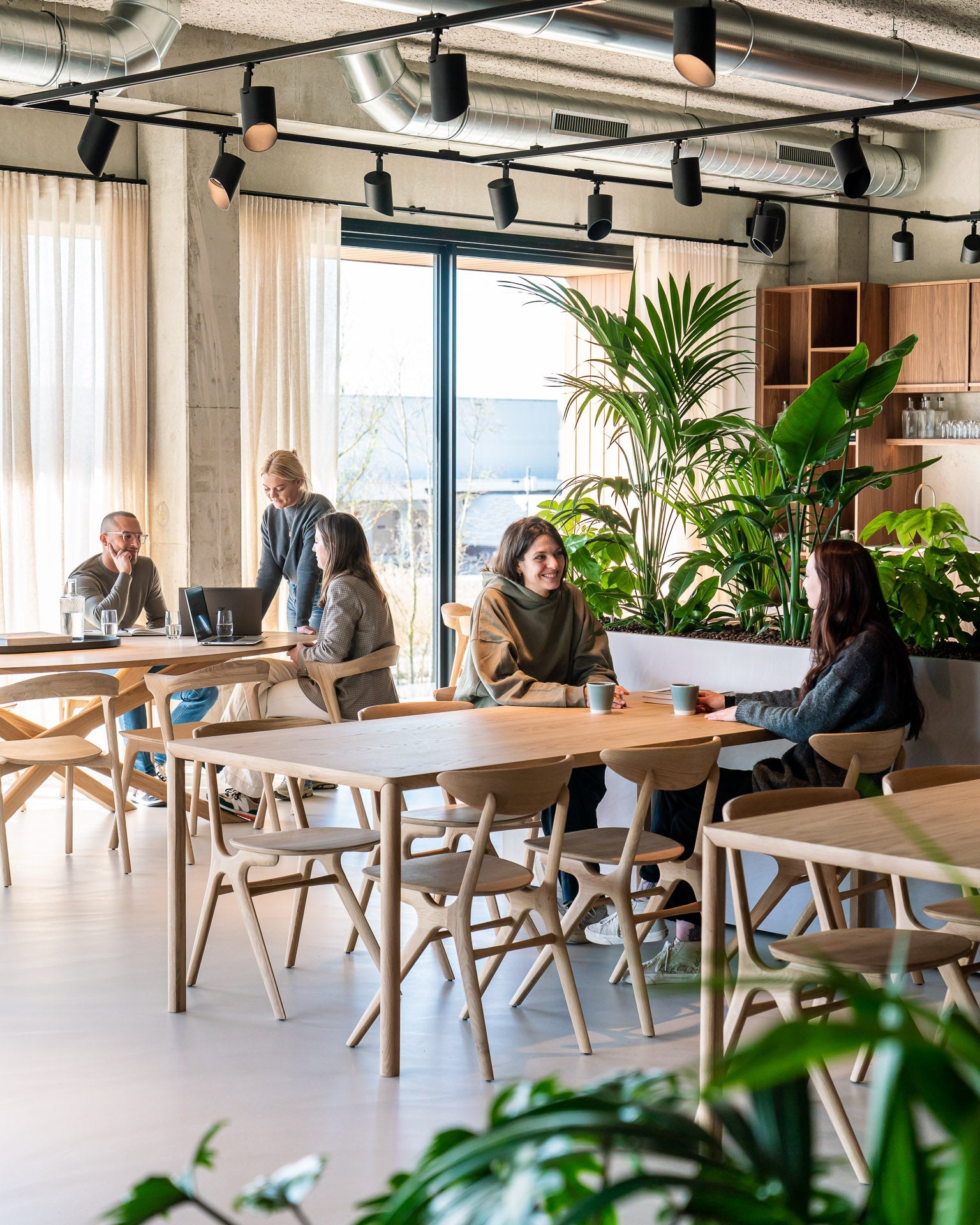 Air dining table - varnished oak - rectangular White Cliff Studio Dining Table