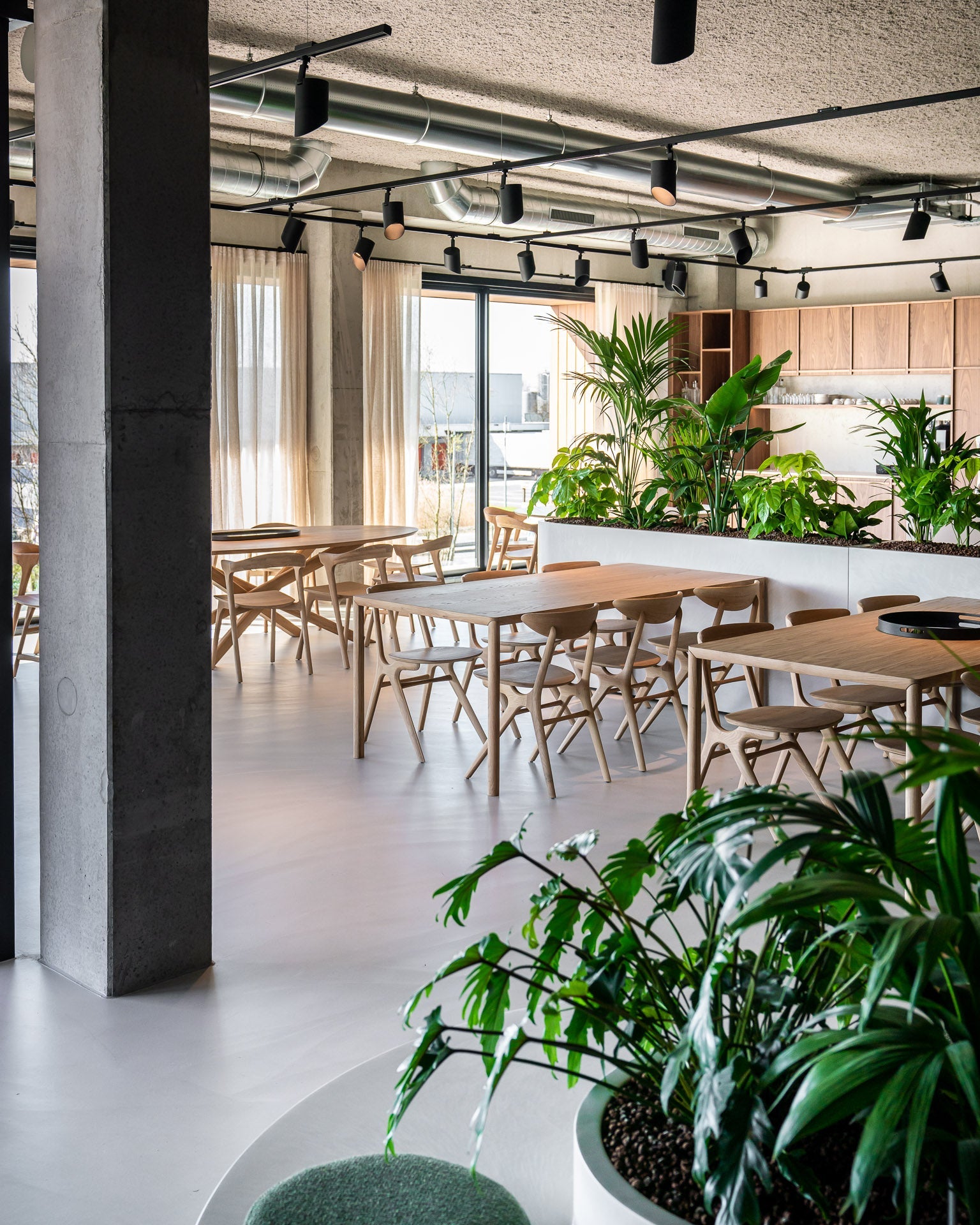 Air dining table - varnished oak - rectangular White Cliff Studio Dining Table