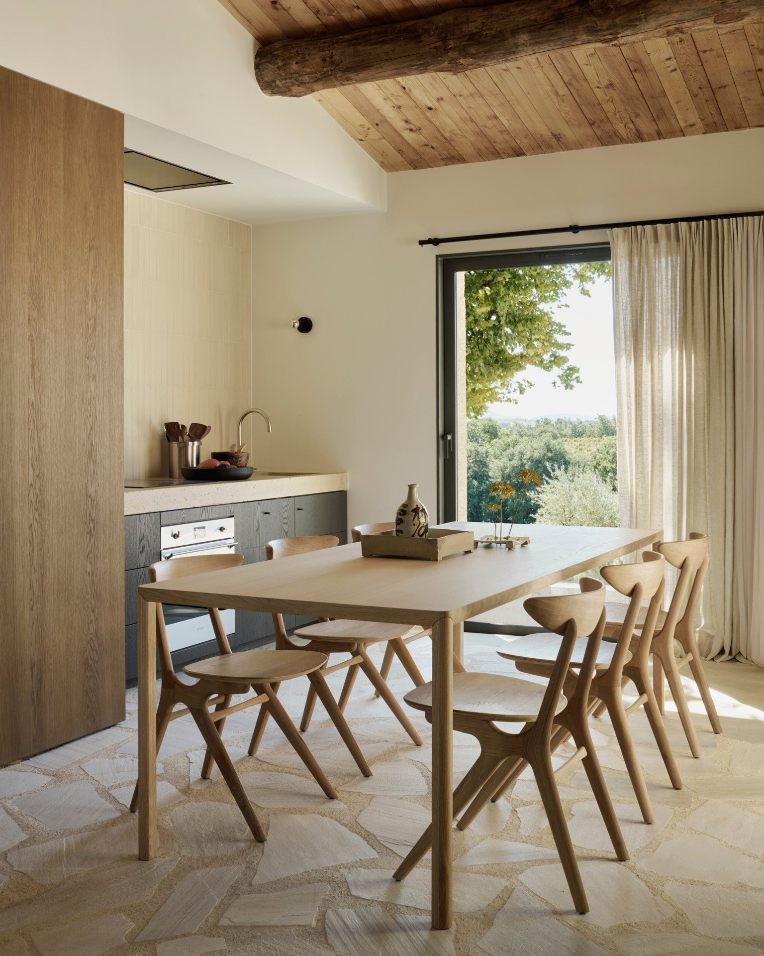 Air dining table - varnished oak - rectangular White Cliff Studio Dining Table