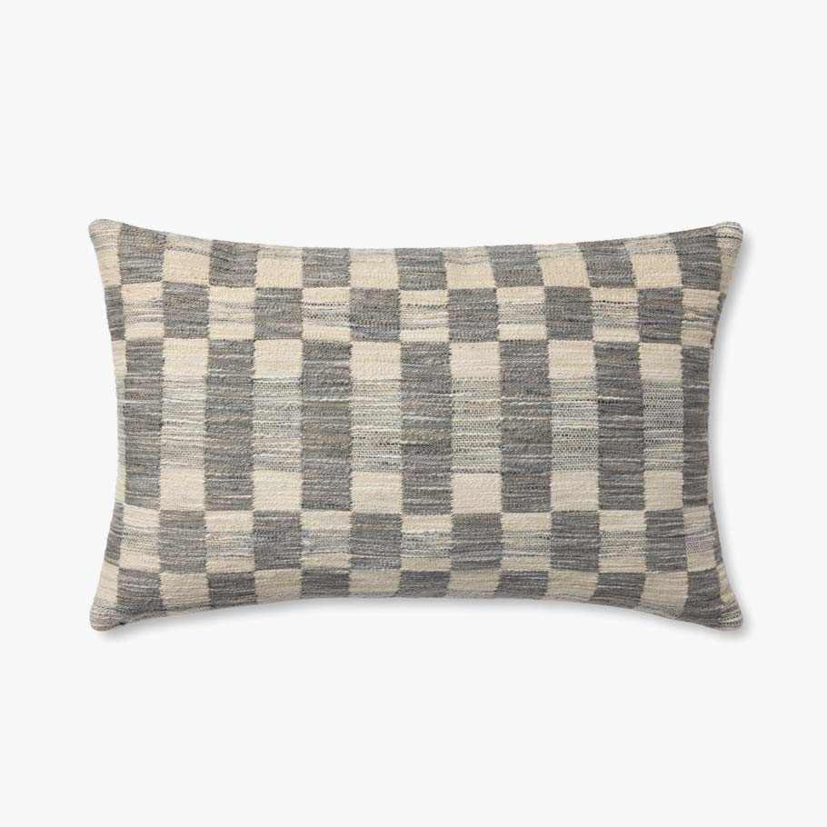 Amber Lewis x Loloi Adams Charcoal / Ivory Pillow White Cliff Studio Throw Pillows
