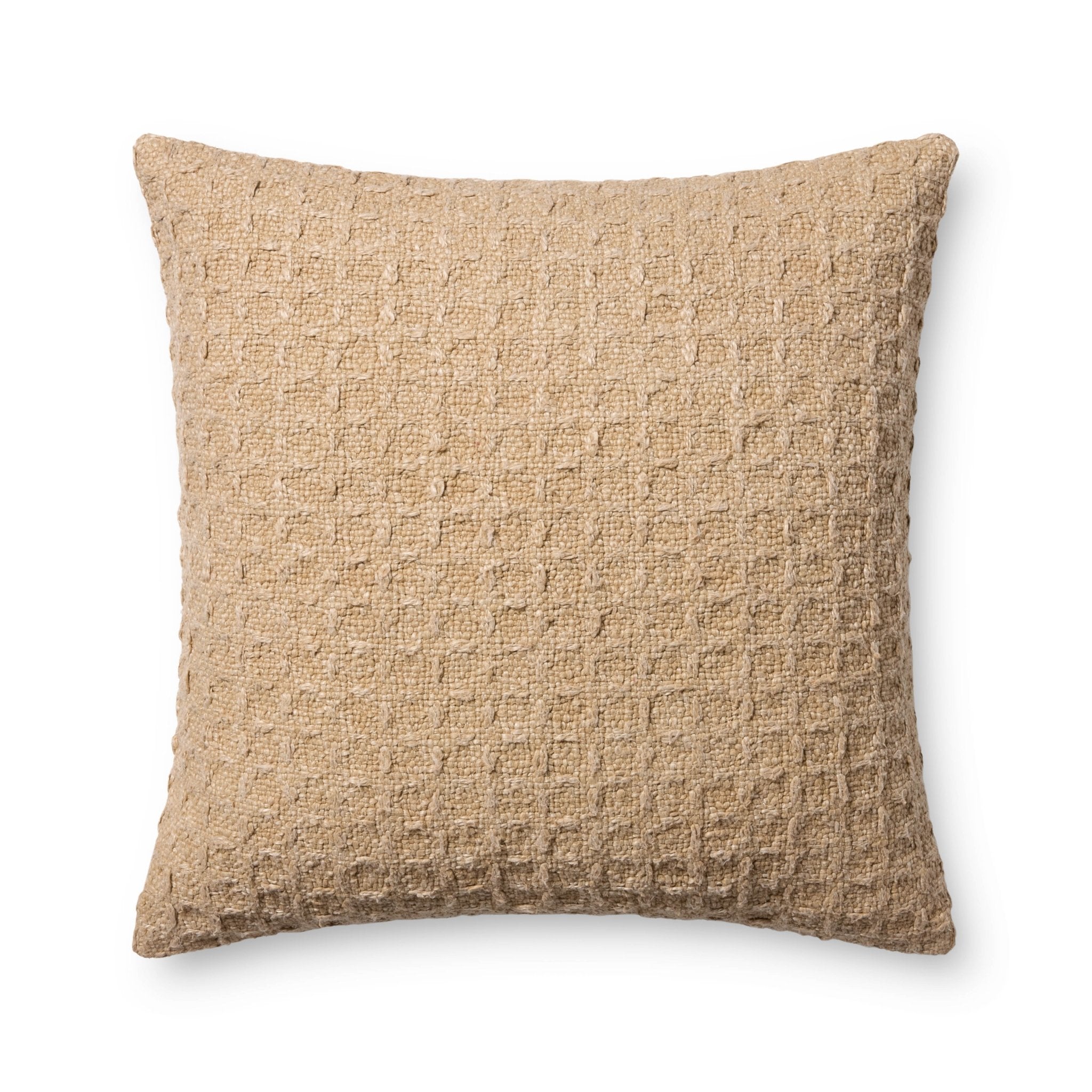 Amber Lewis x Loloi Alinah Tan 22'' x 22'' Pillow Cover Only White Cliff Studio Throw Pillows