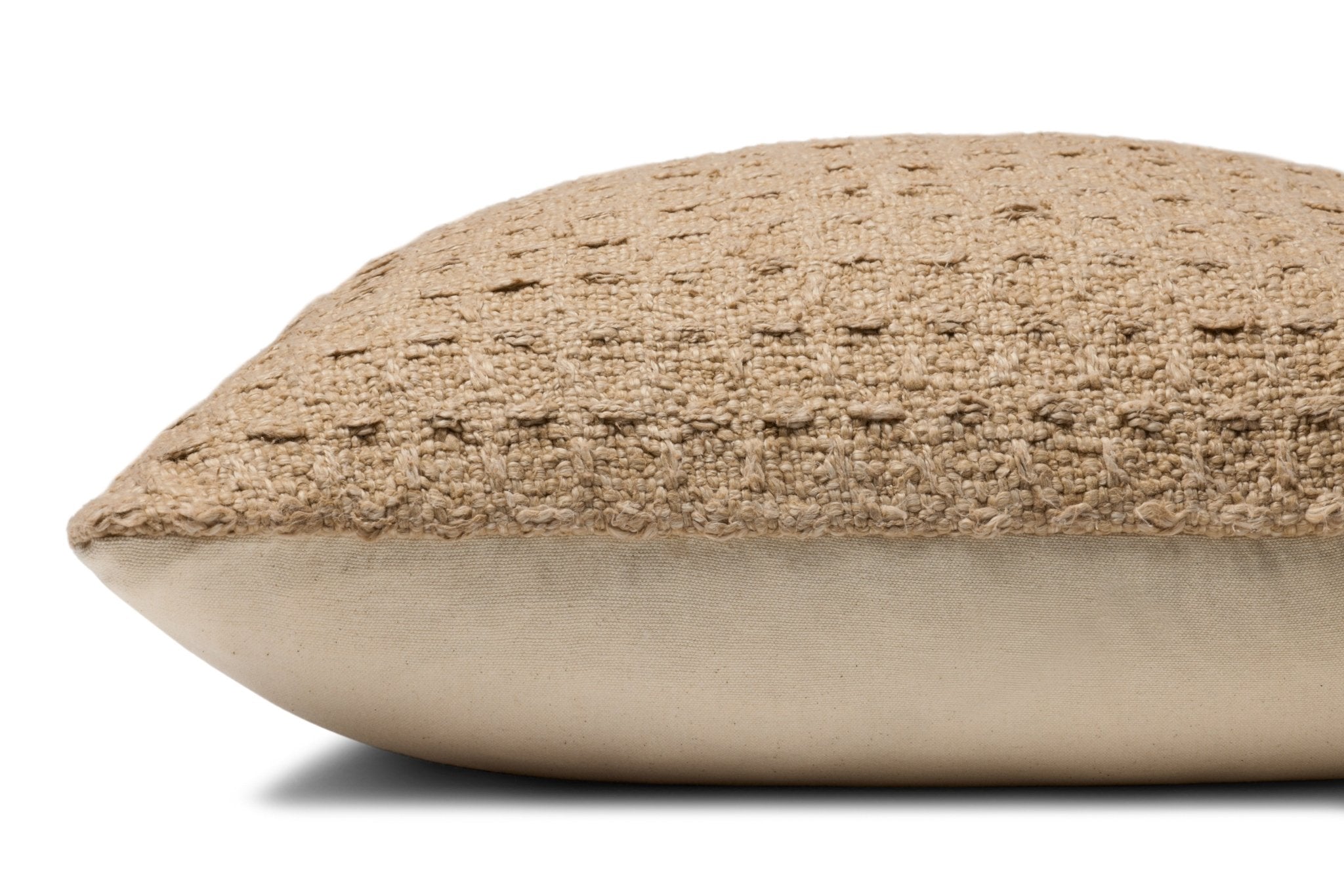 Amber Lewis x Loloi Alinah Tan 22'' x 22'' Pillow Cover Only White Cliff Studio Throw Pillows