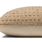 Amber Lewis x Loloi Alinah Tan 22'' x 22'' Pillow Cover Only White Cliff Studio Throw Pillows