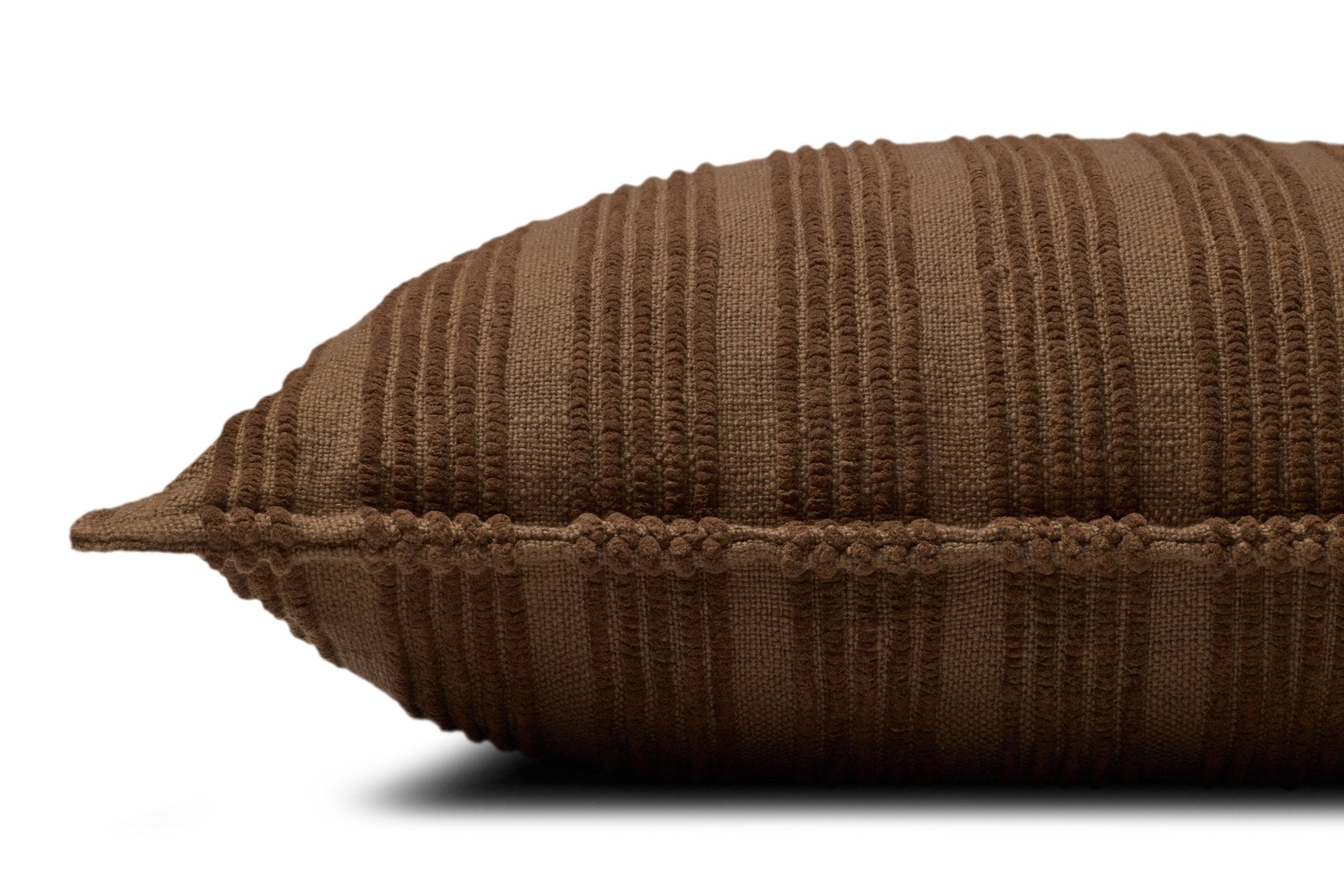 Amber Lewis x Loloi Aspyn Brown 22'' x 22'' Pillow Cover Only White Cliff Studio Throw Pillows