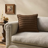 Amber Lewis x Loloi Aspyn Brown 22'' x 22'' Pillow Cover Only White Cliff Studio Throw Pillows