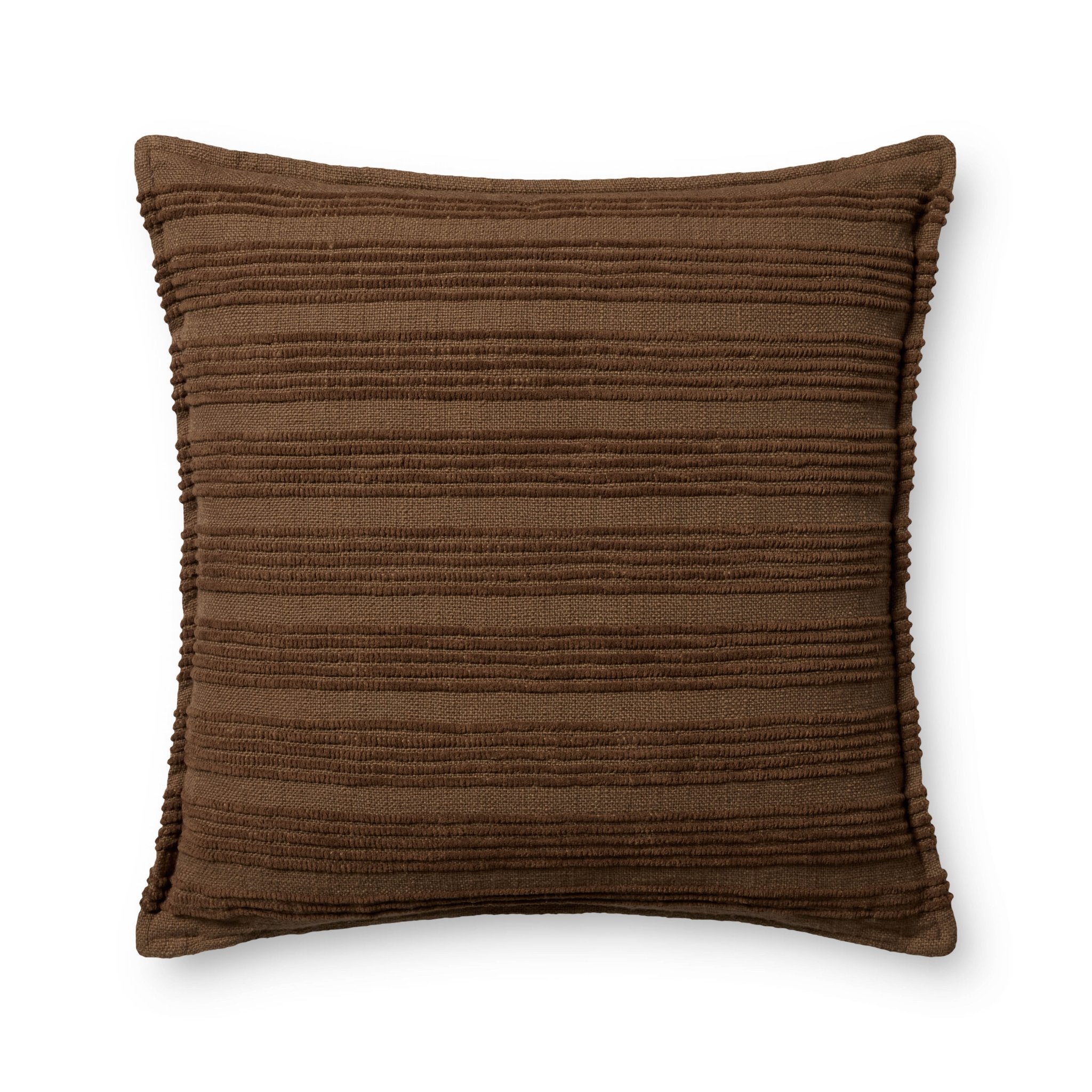 Amber Lewis x Loloi Aspyn Brown 22'' x 22'' Pillow Cover Only White Cliff Studio Throw Pillows