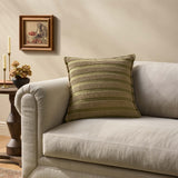 Amber Lewis x Loloi Aspyn Olive 20'' x 20'' Pillow Cover Only White Cliff Studio Throw Pillows