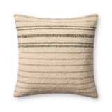 Amber Lewis x Loloi Atley Natural / Olive 22'' x 22'' Pillow Cover Only White Cliff Studio Throw Pillows