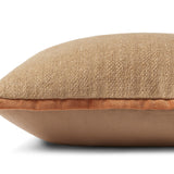 Amber Lewis x Loloi Aveline PAL0034 Natural / Rust 18'' x 18'' Cover w/Down Pillow White Cliff Studio Throw Pillows