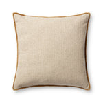 Amber Lewis x Loloi Aveline PAL0035 Ivory / Gold 22'' x 22'' Cover Only Pillow White Cliff Studio Throw Pillows