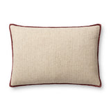 Amber Lewis x Loloi Aveline PAL0035 Ivory / Wine 16'' x 26'' Cover Only Pillow White Cliff Studio Throw Pillows
