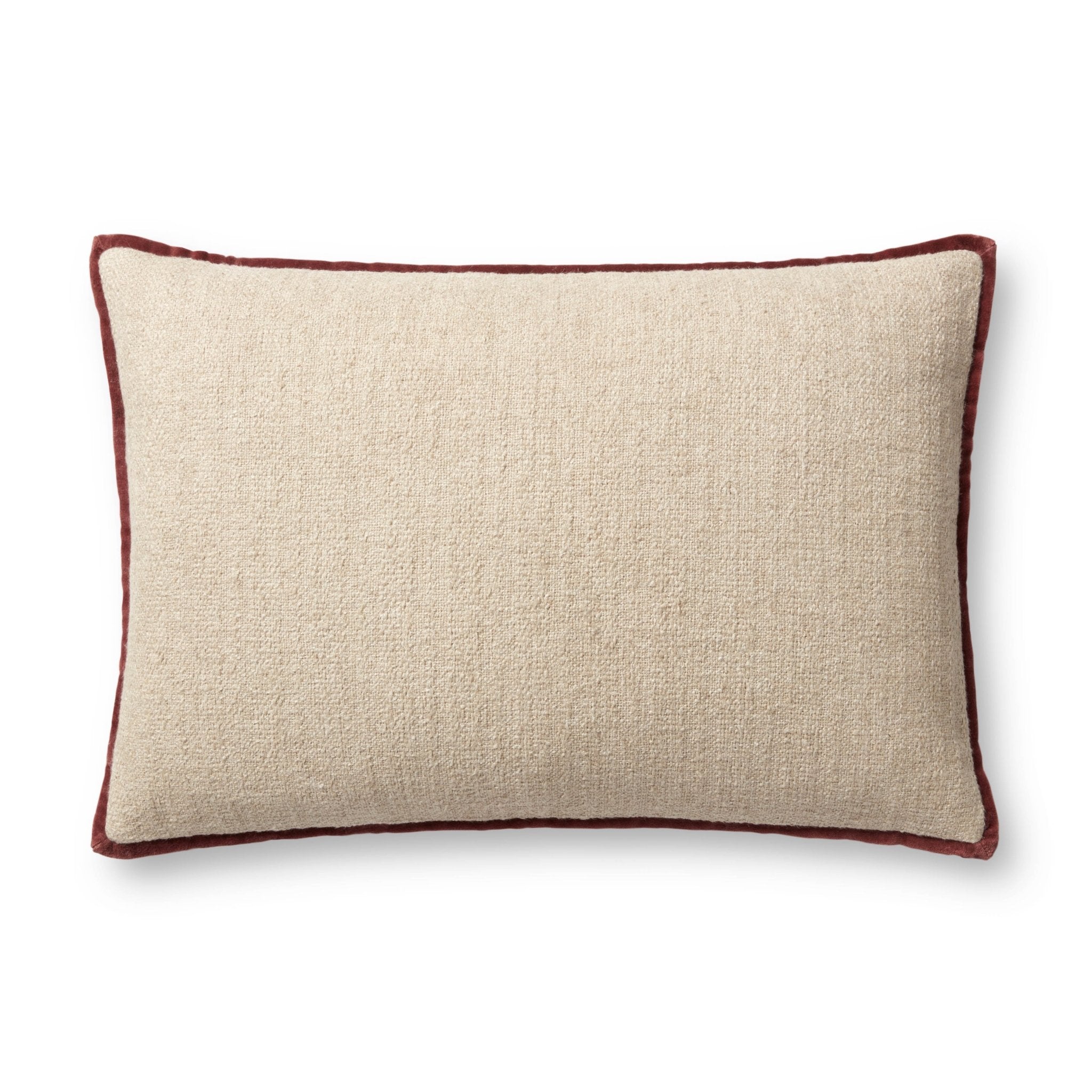 Amber Lewis x Loloi Aveline PAL0035 Ivory / Wine 16'' x 26'' Cover Only Pillow White Cliff Studio Throw Pillows