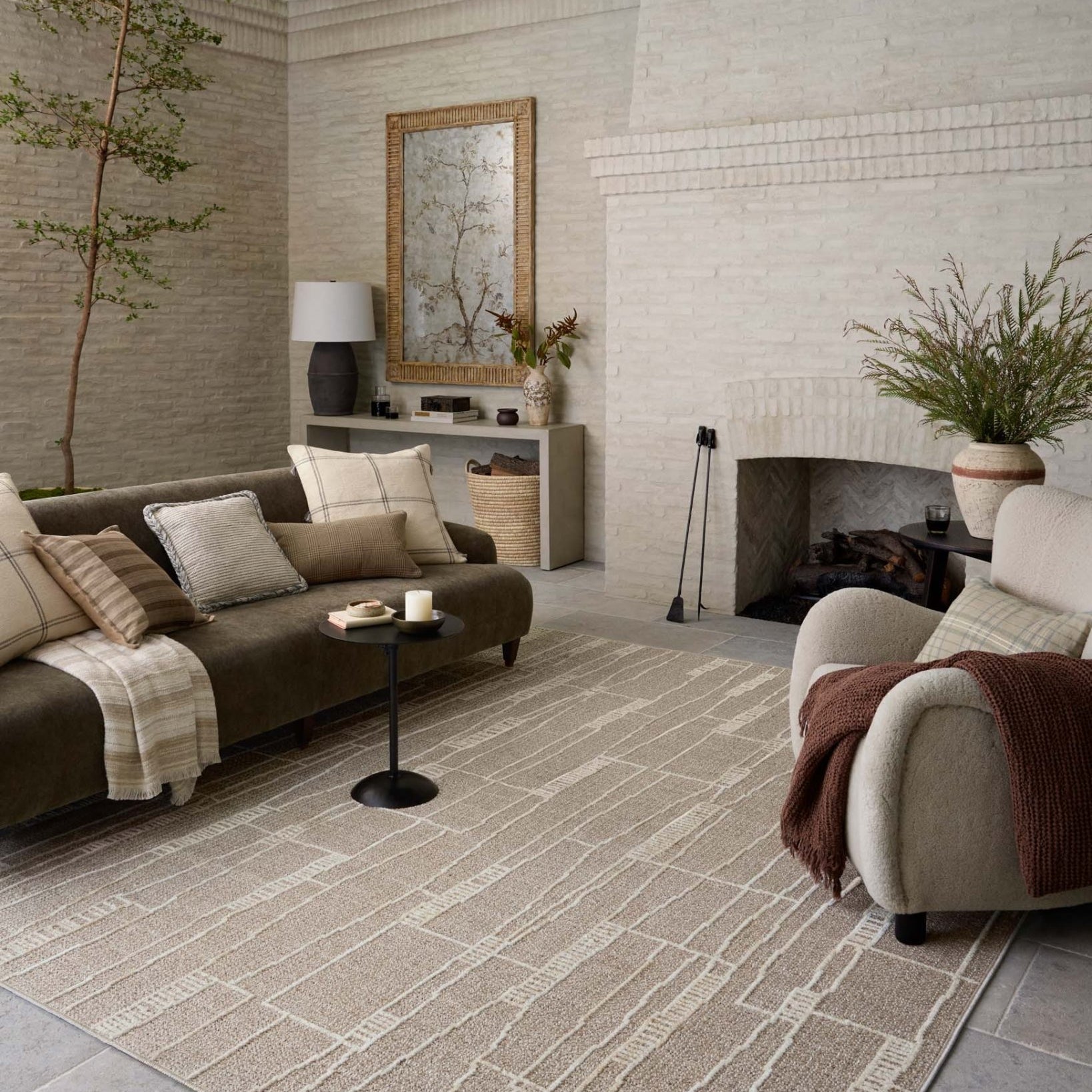 Amber Lewis x Loloi Bexley Mushroom / Natural Rug White Cliff Studio Area Rugs