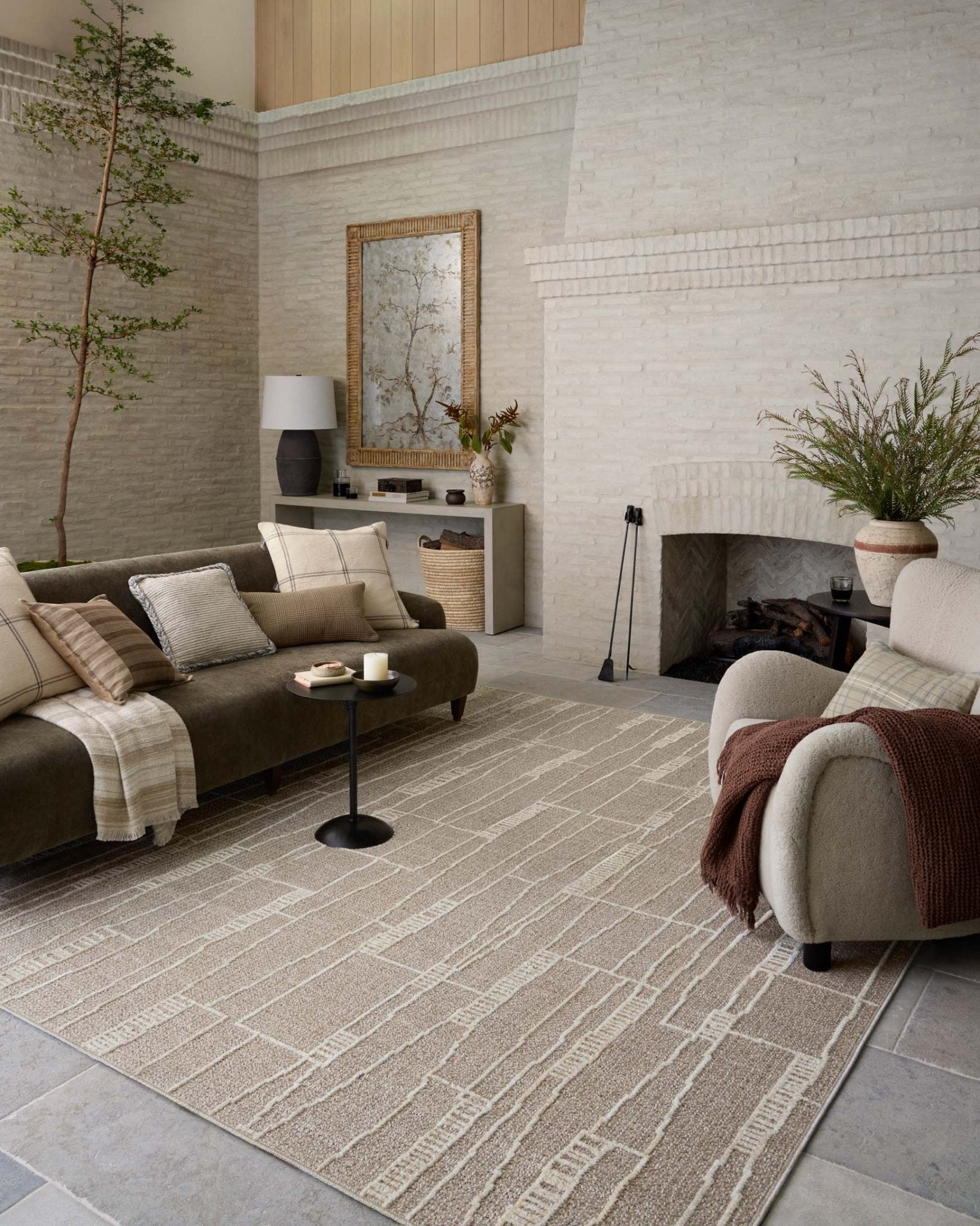 Amber Lewis x Loloi Bexley Mushroom / Natural Rug White Cliff Studio Area Rugs