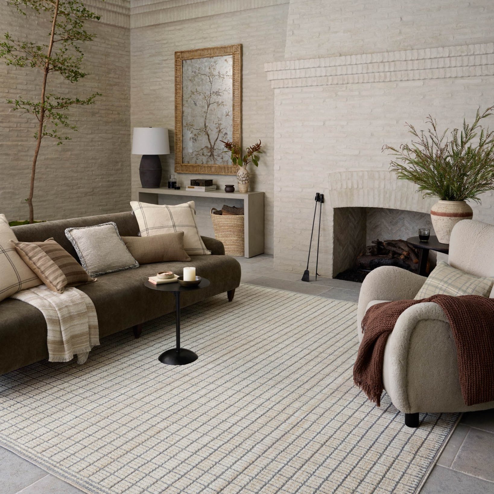 Amber Lewis x Loloi Bexley Slate / Natural Rug White Cliff Studio Area Rugs