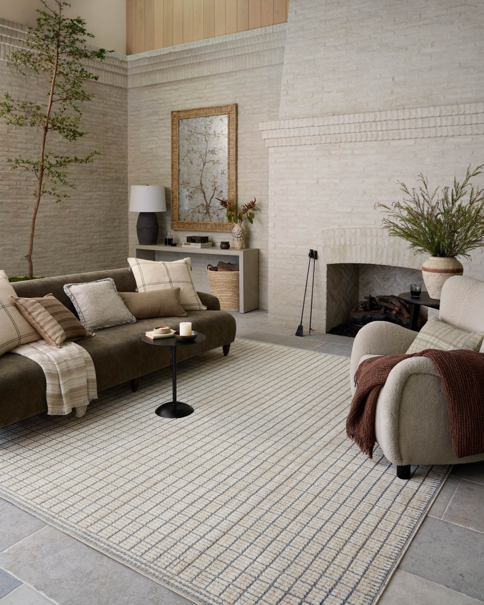 Amber Lewis x Loloi Bexley Slate / Natural Rug White Cliff Studio Area Rugs