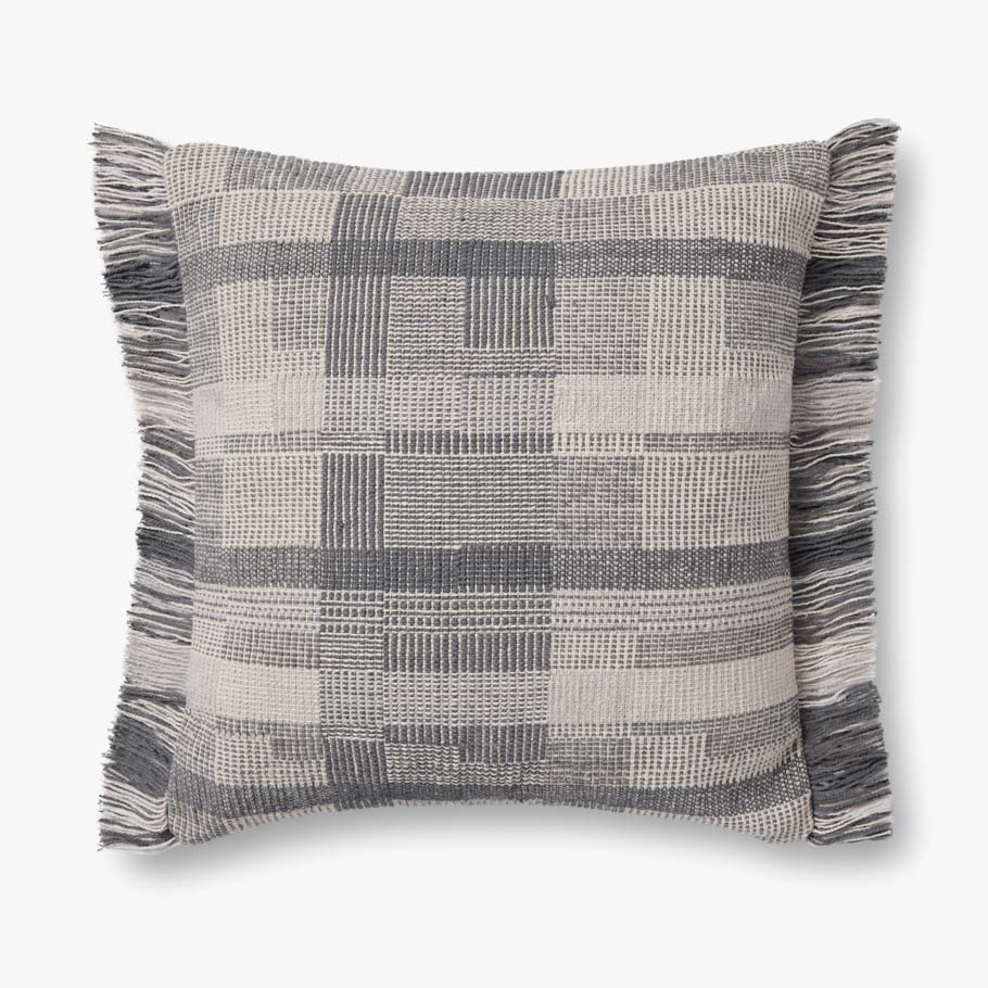 Amber Lewis x Loloi Birdie Silver / Ivory Pillow White Cliff Studio Throw Pillows