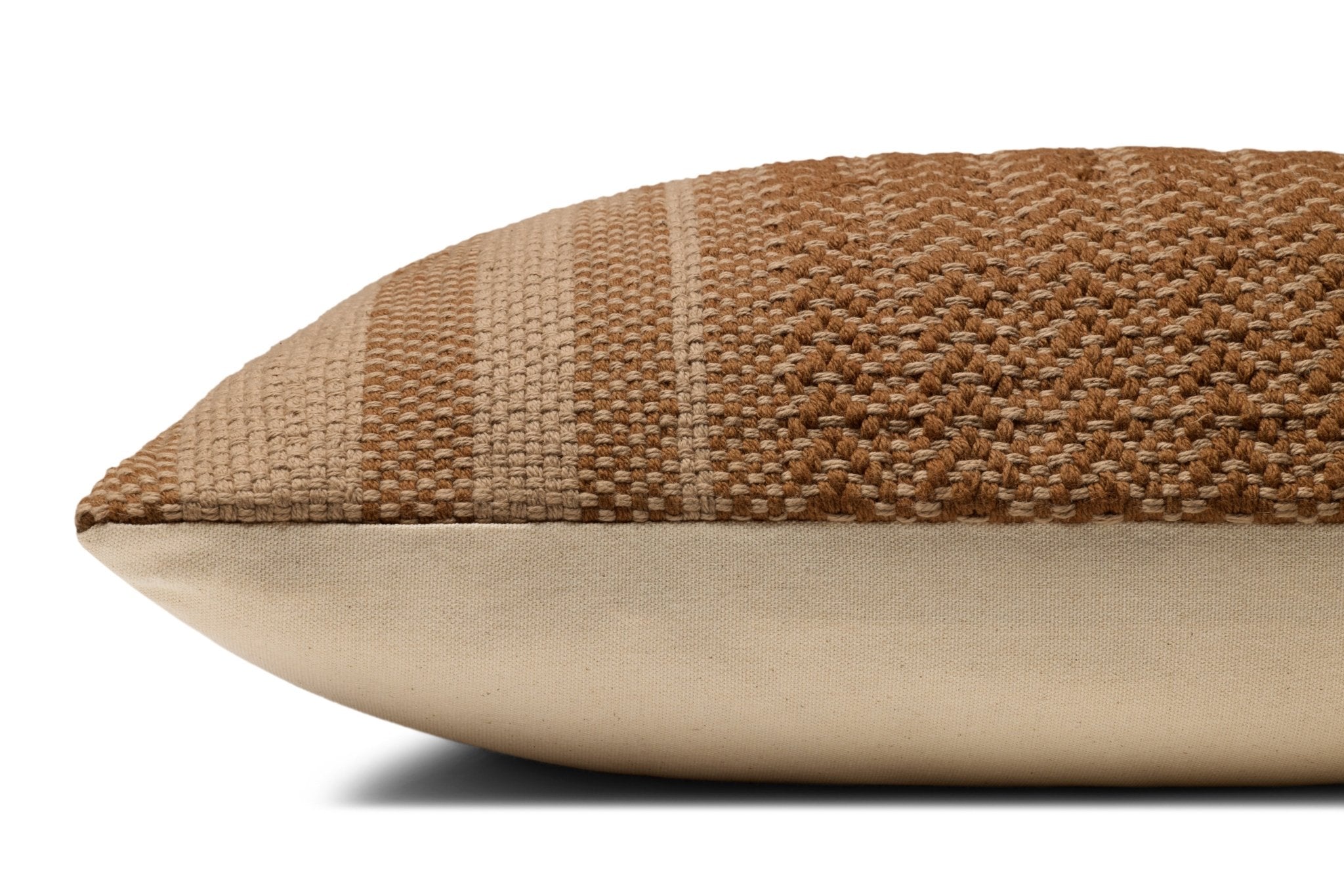 Amber Lewis x Loloi Blair Brown 13'' x 35'' Pillow Cover Only White Cliff Studio Throw Pillows