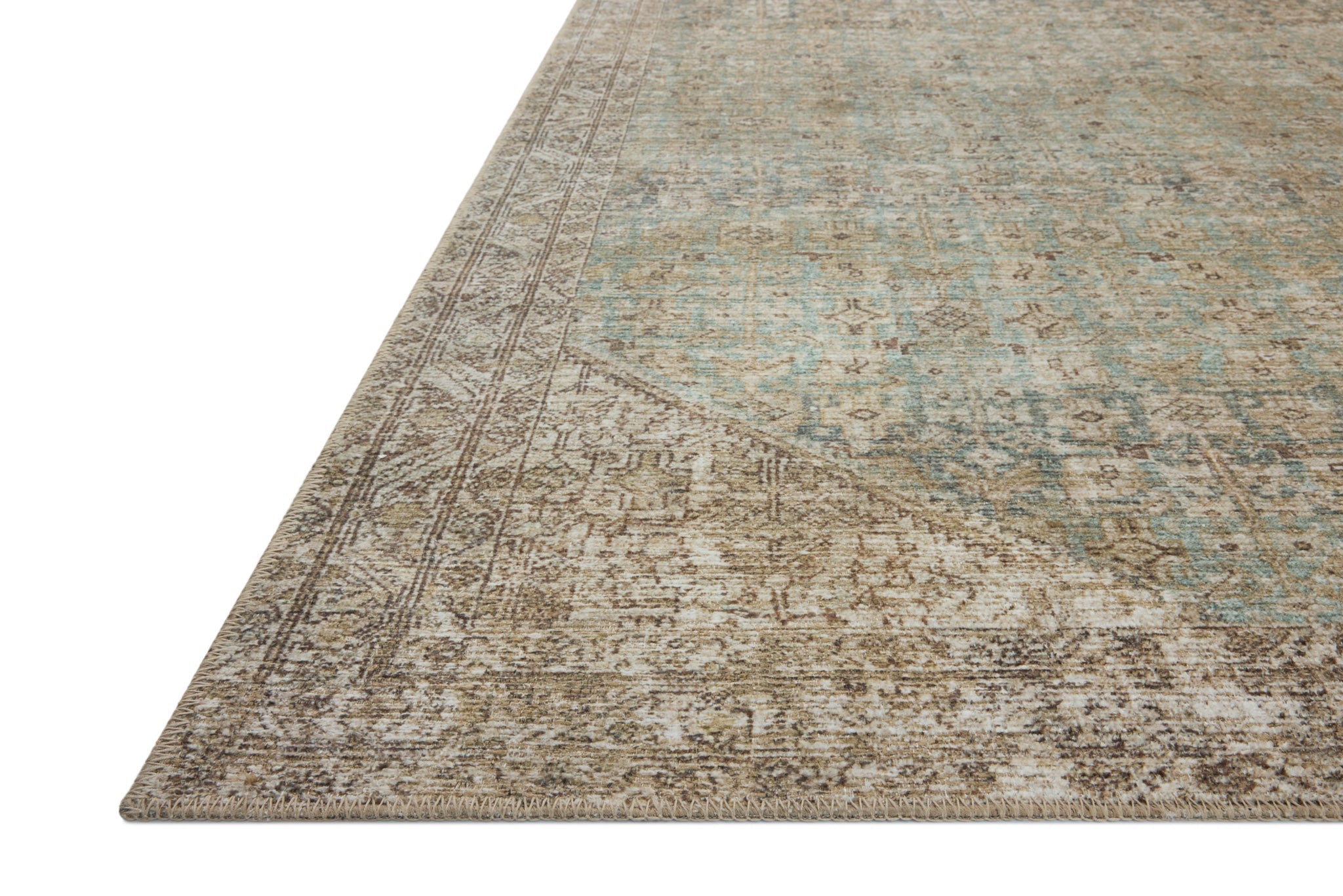 Amber Lewis x Loloi Cambria Aqua / Natural Rug White Cliff Studio Area Rugs