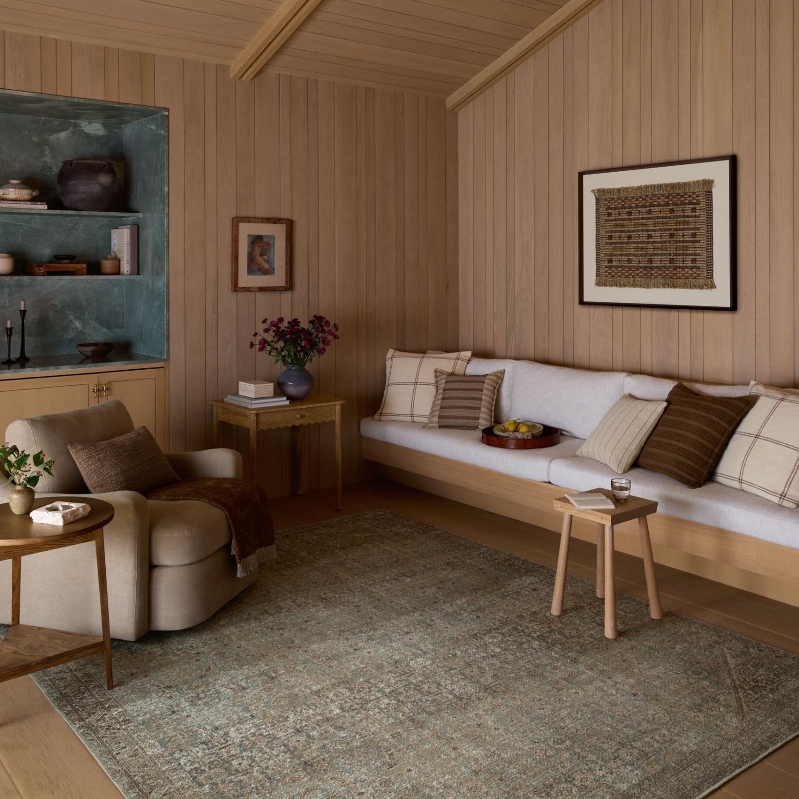 Amber Lewis x Loloi Cambria Aqua / Natural Rug White Cliff Studio Area Rugs