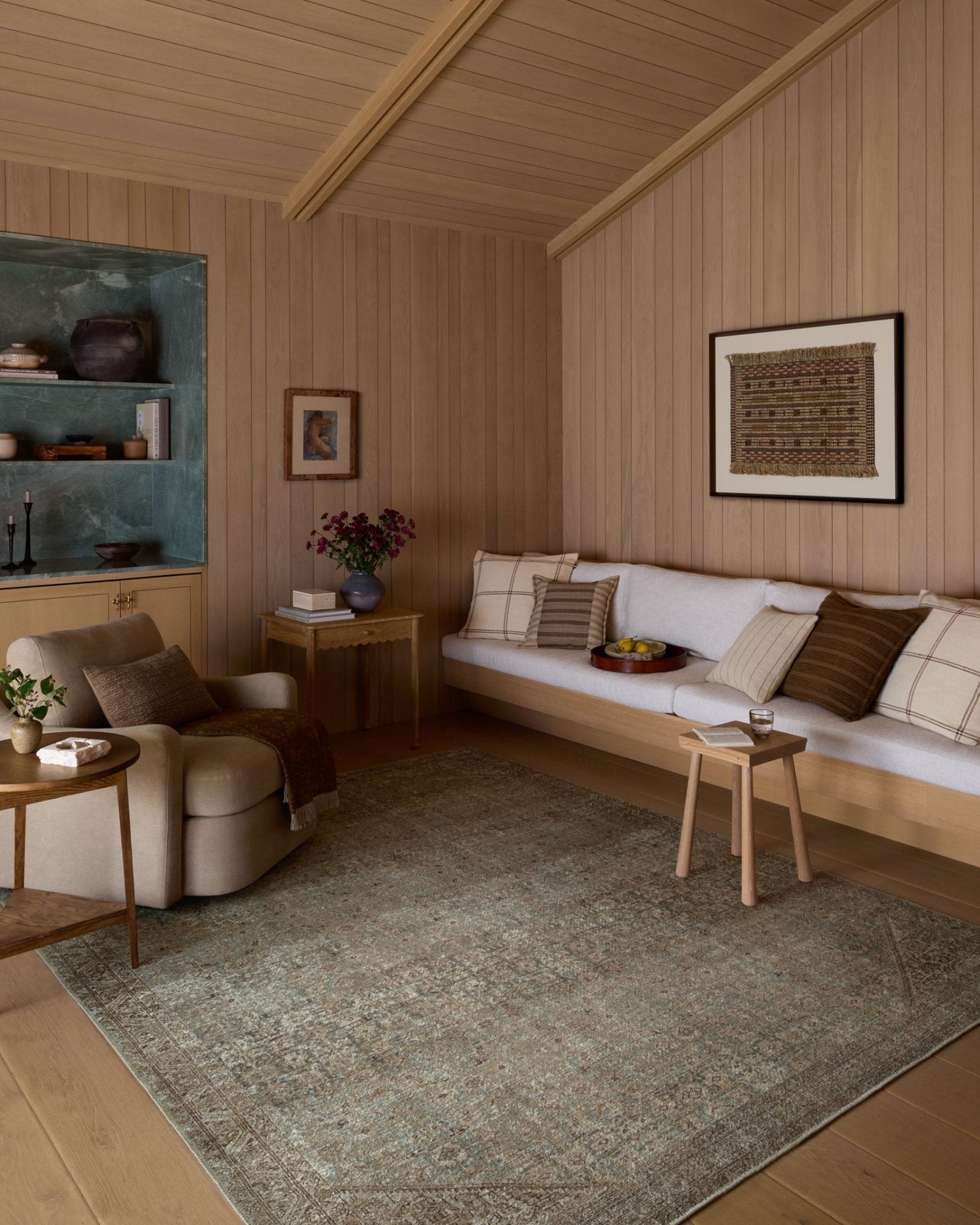 Amber Lewis x Loloi Cambria Aqua / Natural Rug White Cliff Studio Area Rugs