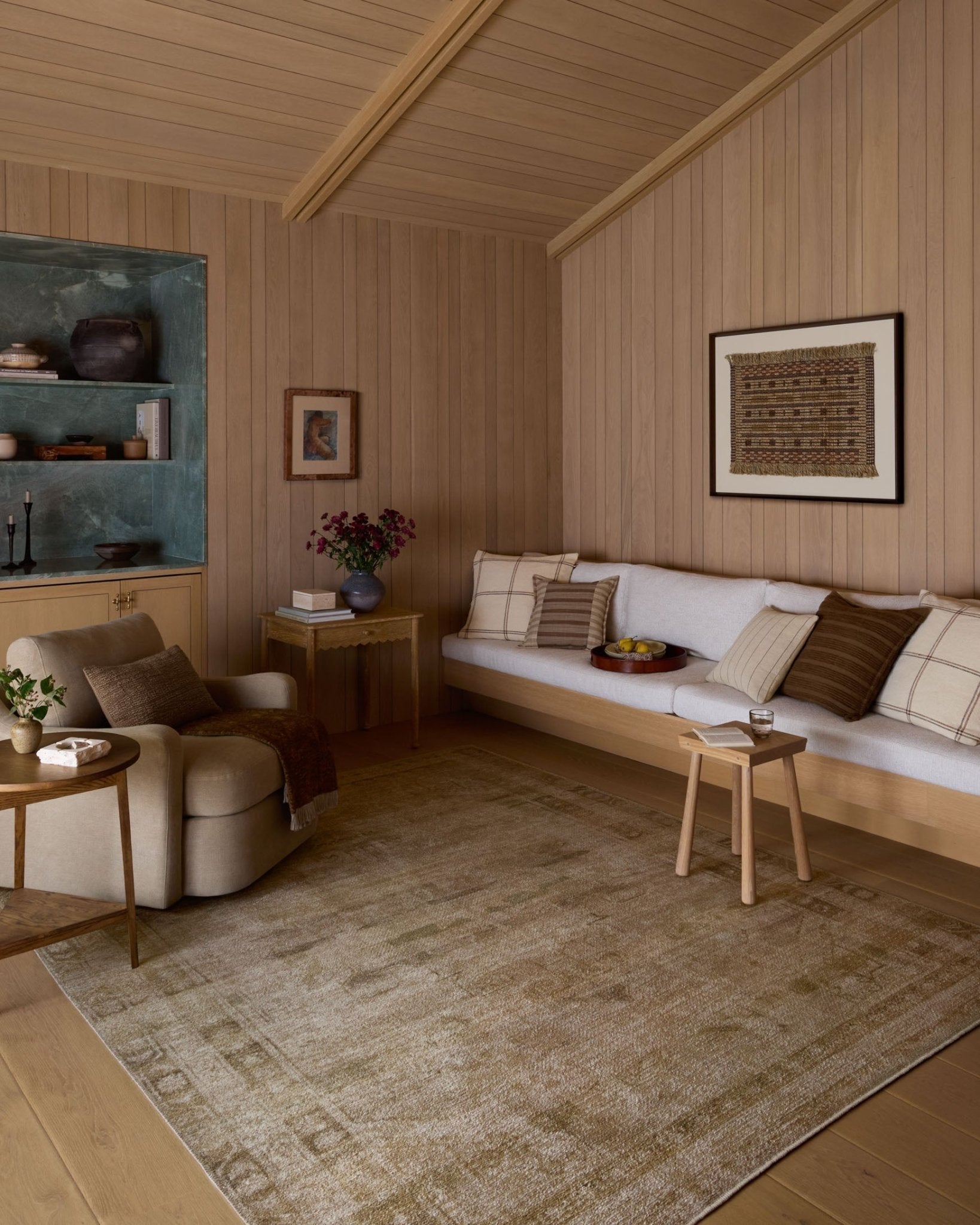 Amber Lewis x Loloi Cambria Natural / Jade Rug White Cliff Studio Area Rugs