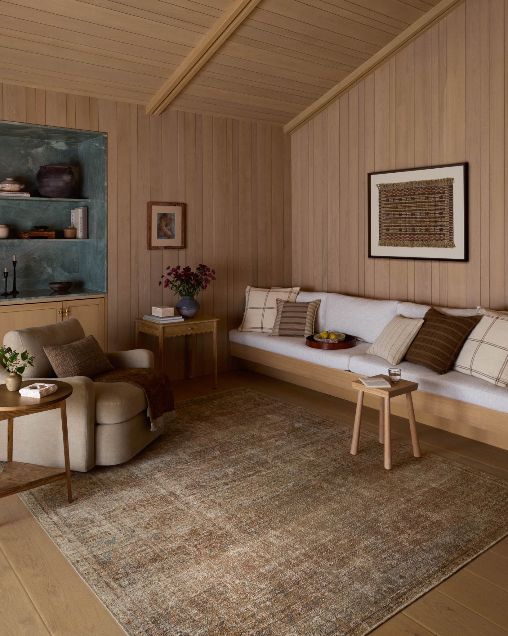 Amber Lewis x Loloi Cambria Ocean / Brick Rug White Cliff Studio Area Rugs