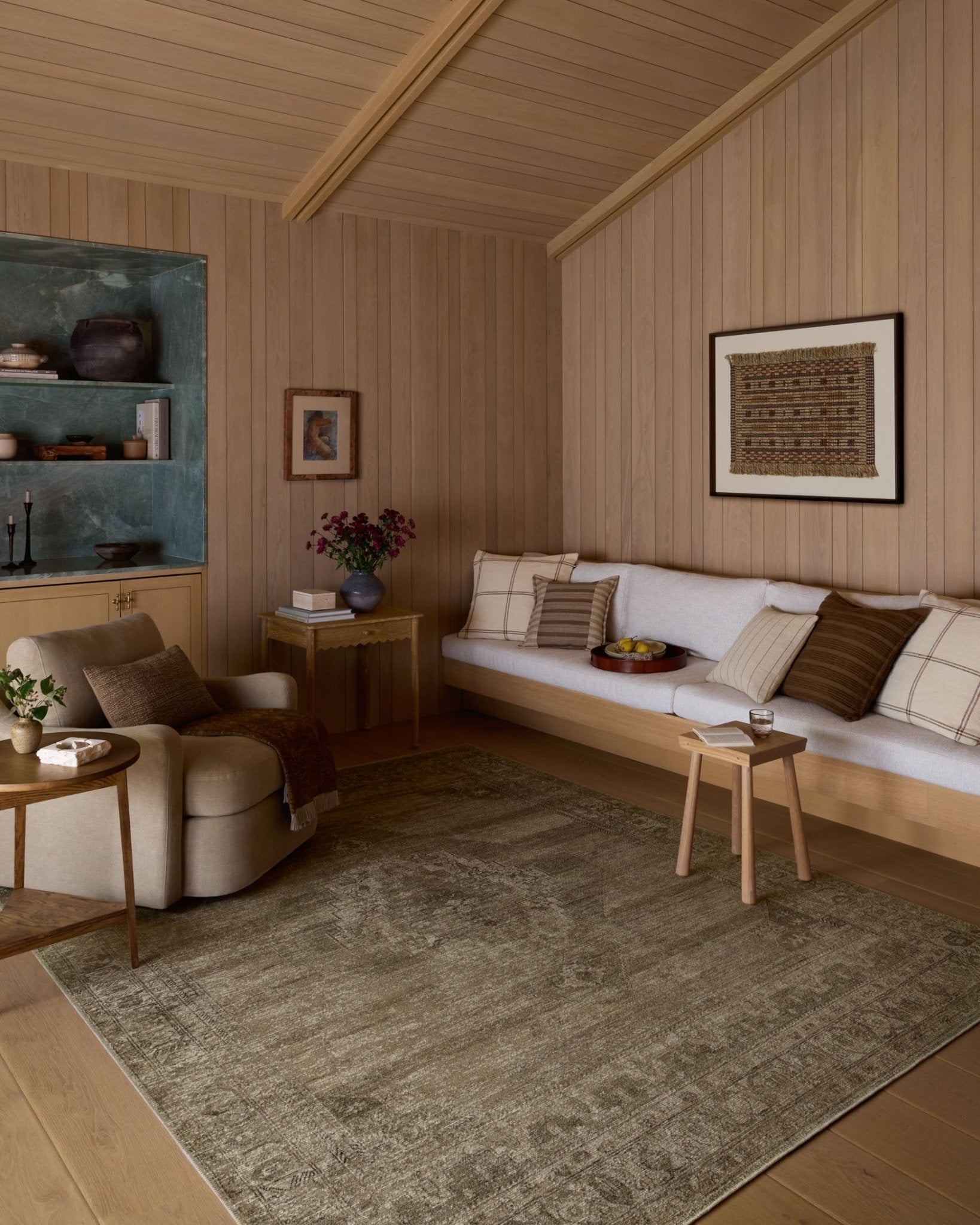 Amber Lewis x Loloi Cambria Sand / Olive Rug White Cliff Studio Area Rugs