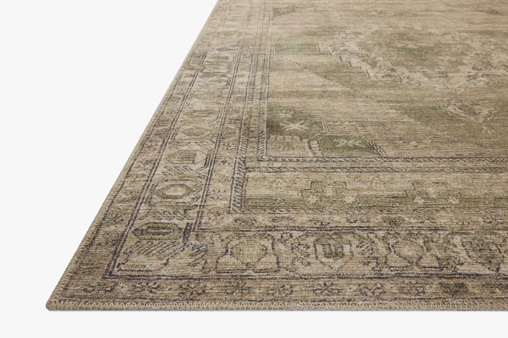 Amber Lewis x Loloi Cambria Sand / Olive Rug White Cliff Studio Area Rugs