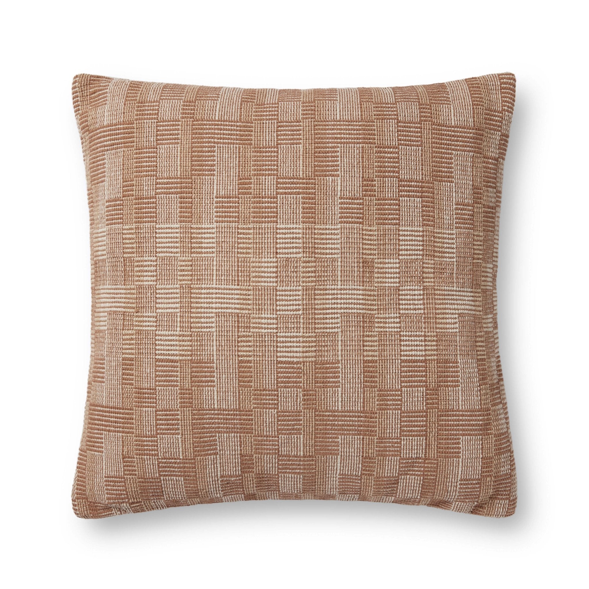 Amber Lewis x Loloi Dolly Clay / Natural 22'' x 22'' Cover Only Pillow White Cliff Studio Throw Pillows