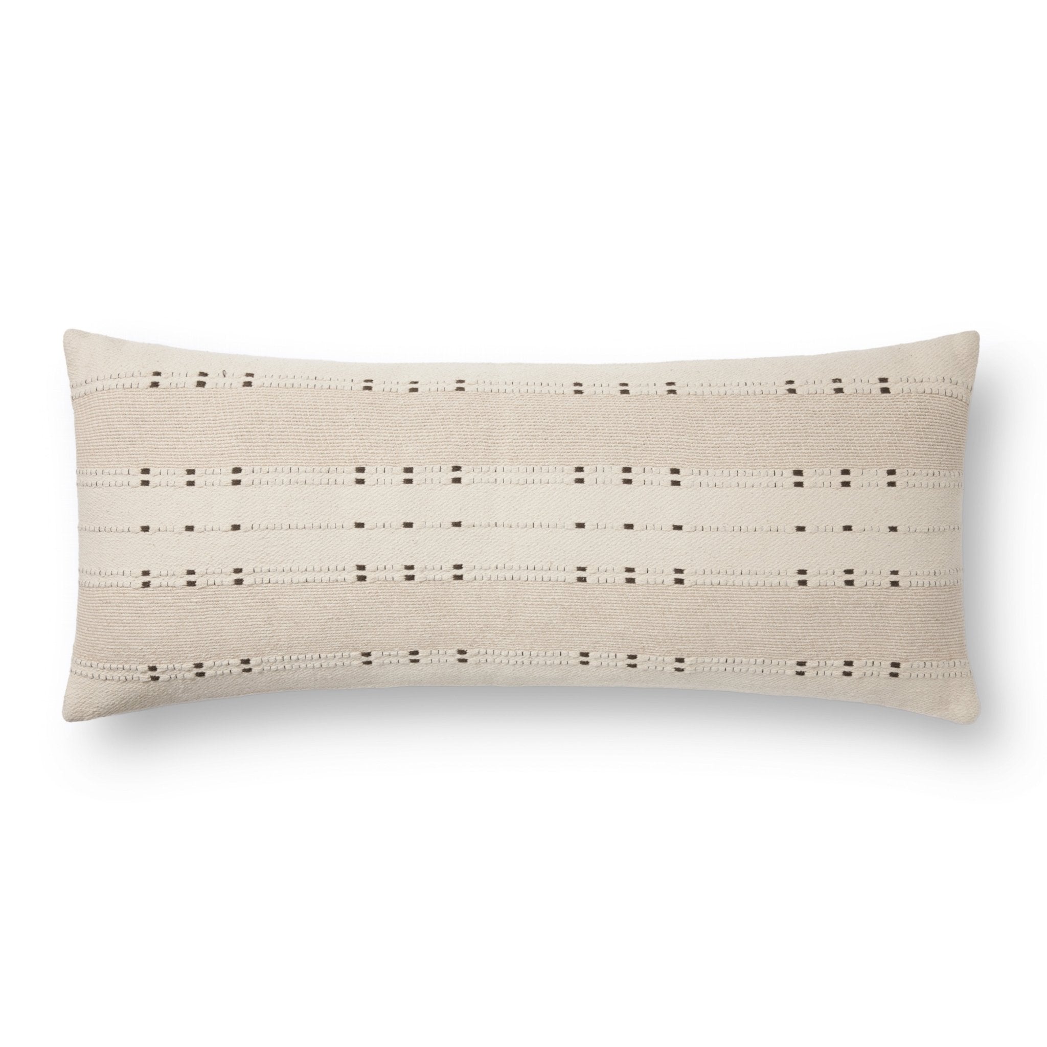 Amber Lewis x Loloi Gabrielle Beige / Terracotta 13'' x 35'' Cover Only Pillow