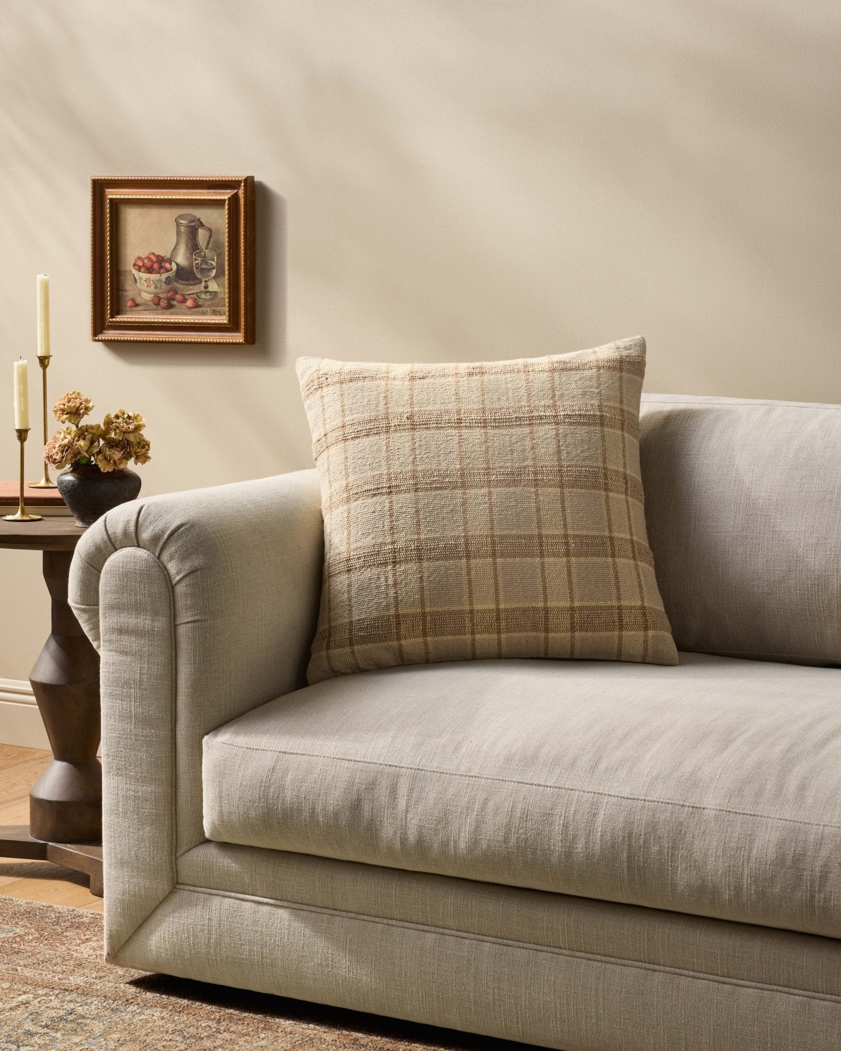 Amber Lewis x Loloi Golden Natural / Multi 22'' x 22'' Pillow Cover Only White Cliff Studio Throw Pillows