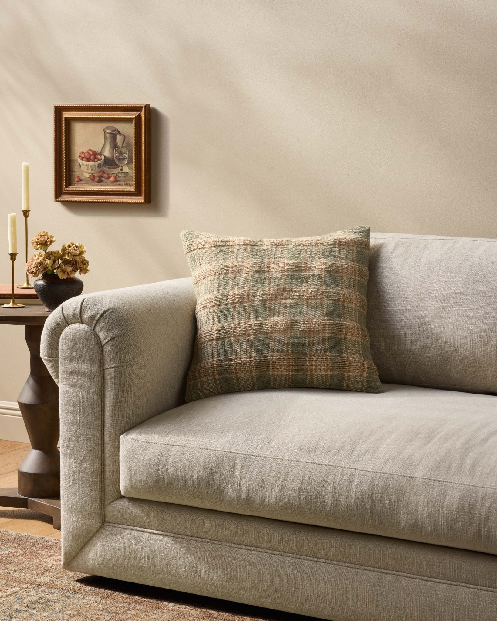 Amber Lewis x Loloi Golden Olive / Multi 20'' x 20'' Pillow Cover Only White Cliff Studio Throw Pillows