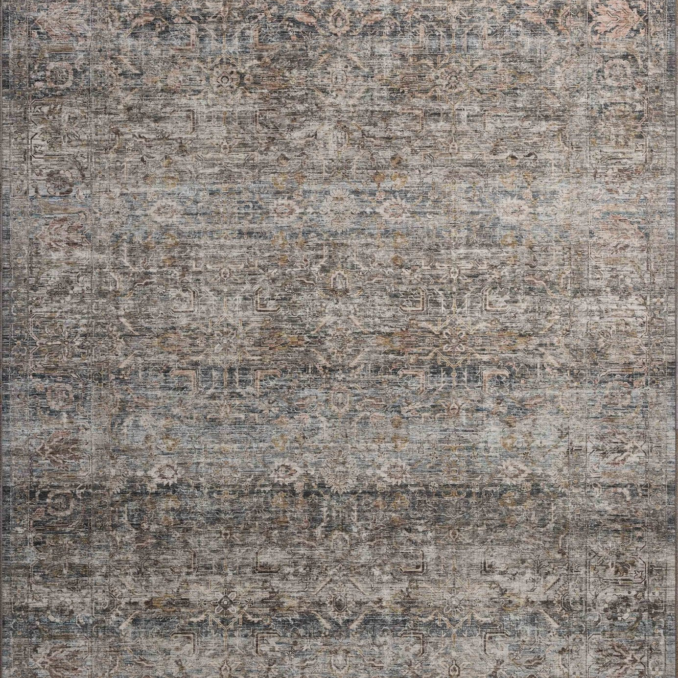Amber Lewis x Loloi Josie Dove / Gold 18" x 18" Machine Washable Sample Rug White Cliff Studio Area Rugs