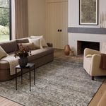 Amber Lewis x Loloi Josie Dove / Gold 18" x 18" Machine Washable Sample Rug White Cliff Studio Area Rugs