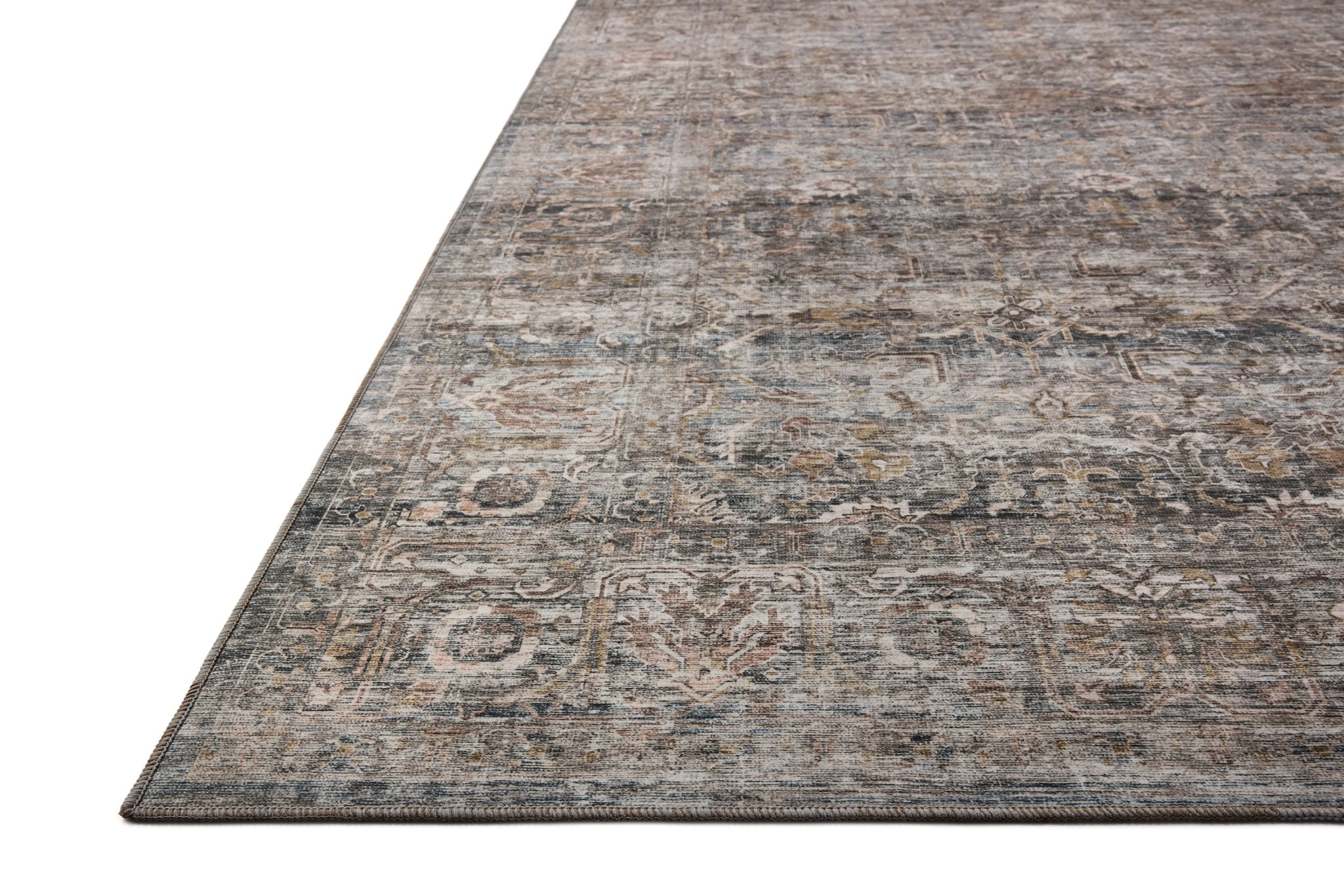 Amber Lewis x Loloi Josie Dove / Gold 18" x 18" Machine Washable Sample Rug White Cliff Studio Area Rugs