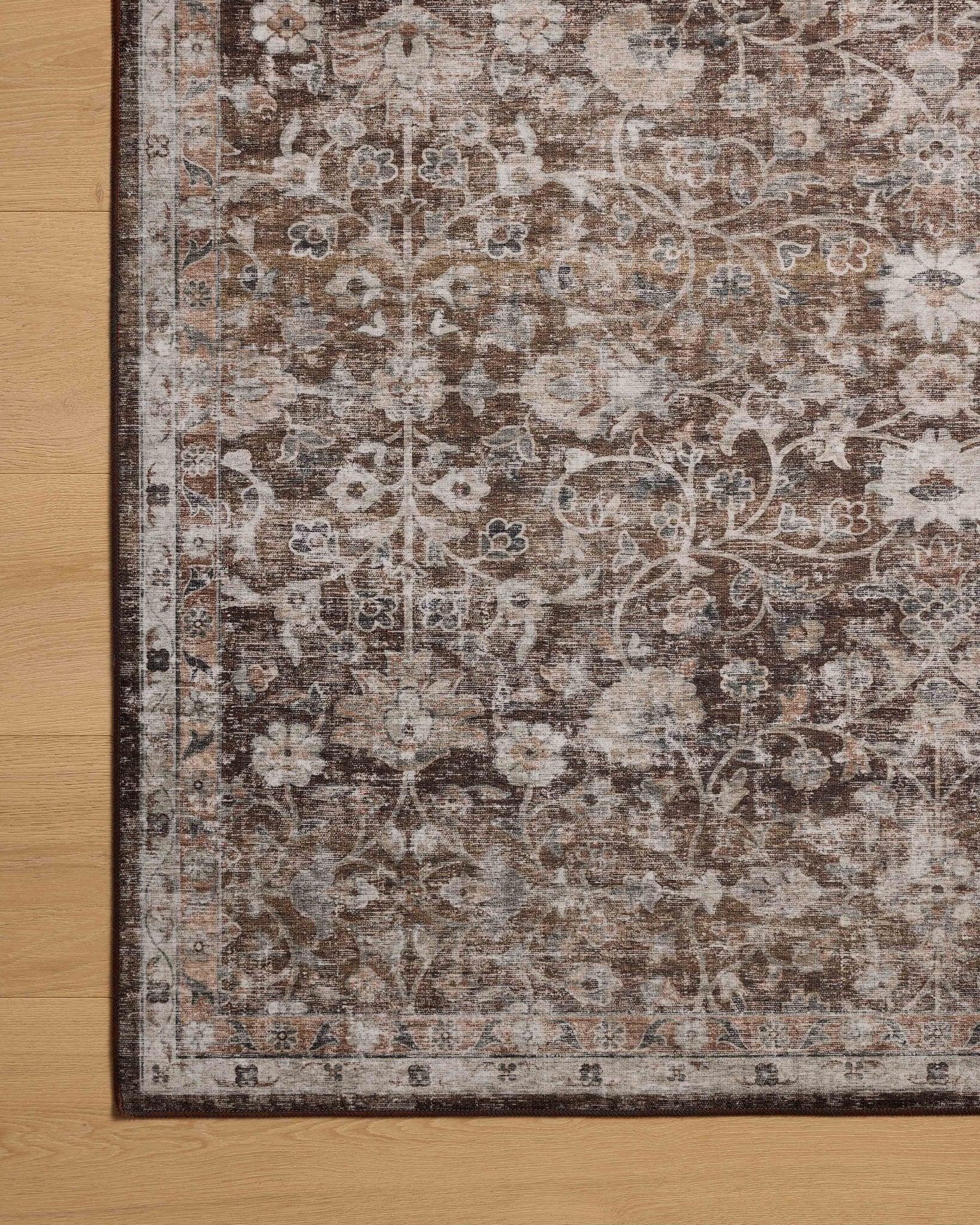 Amber Lewis x Loloi Josie Earth / Natural 18" x 18" Machine Washable Sample Rug White Cliff Studio Area Rugs