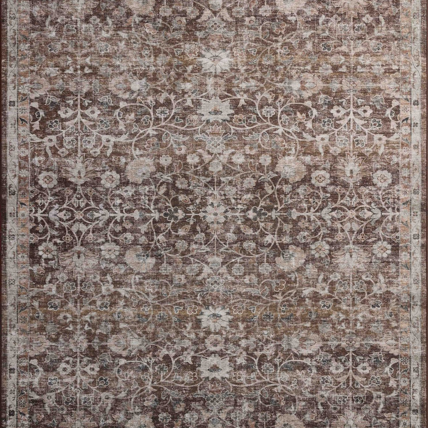 Amber Lewis x Loloi Josie Earth / Natural 18" x 18" Machine Washable Sample Rug White Cliff Studio Area Rugs