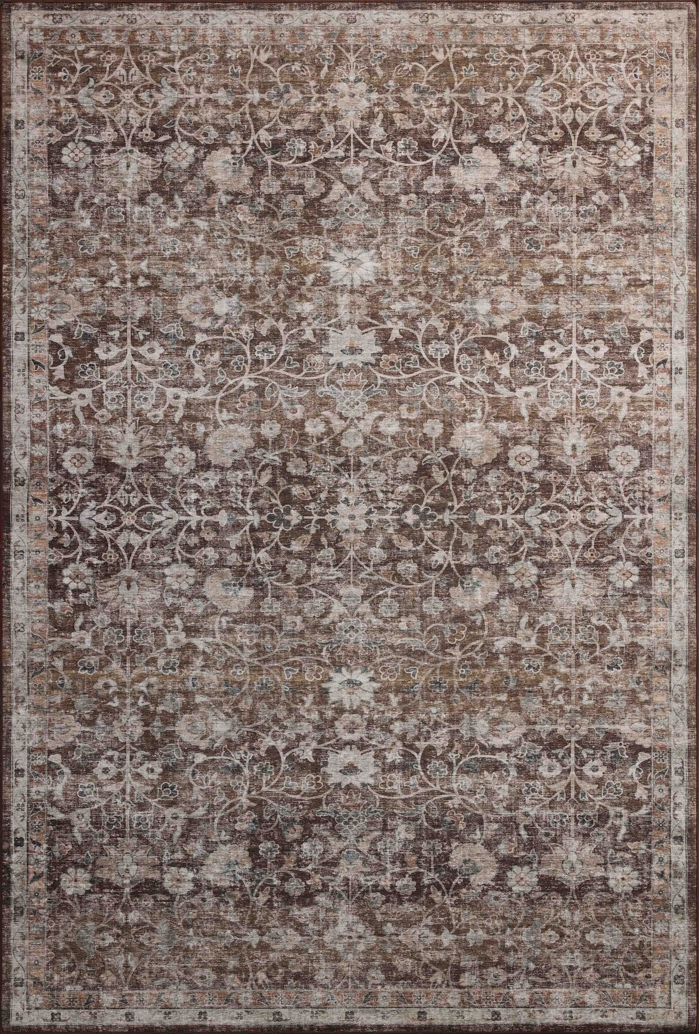 Amber Lewis x Loloi Josie Earth / Natural 18" x 18" Machine Washable Sample Rug White Cliff Studio Area Rugs